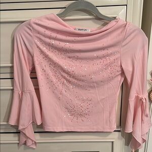 Vintage Sequin Blouse with Bell Sleeves